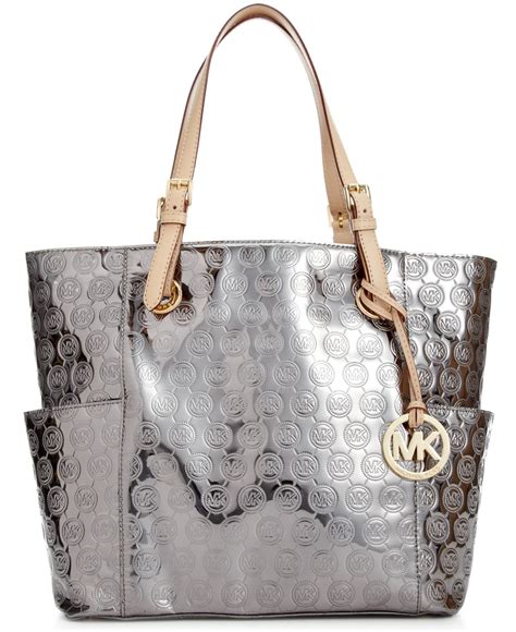 michael kors 2 tone purse|michael kors metallic tote bag.